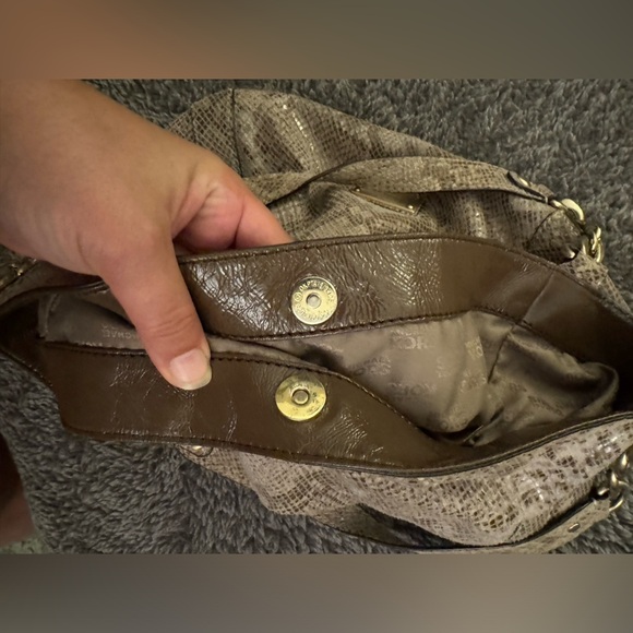 MICHAEL KORS Snakeskin Shoulder Bag With Chain Straps - Picture 3 of 14